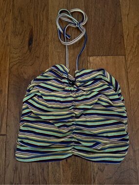 shein striped halter top